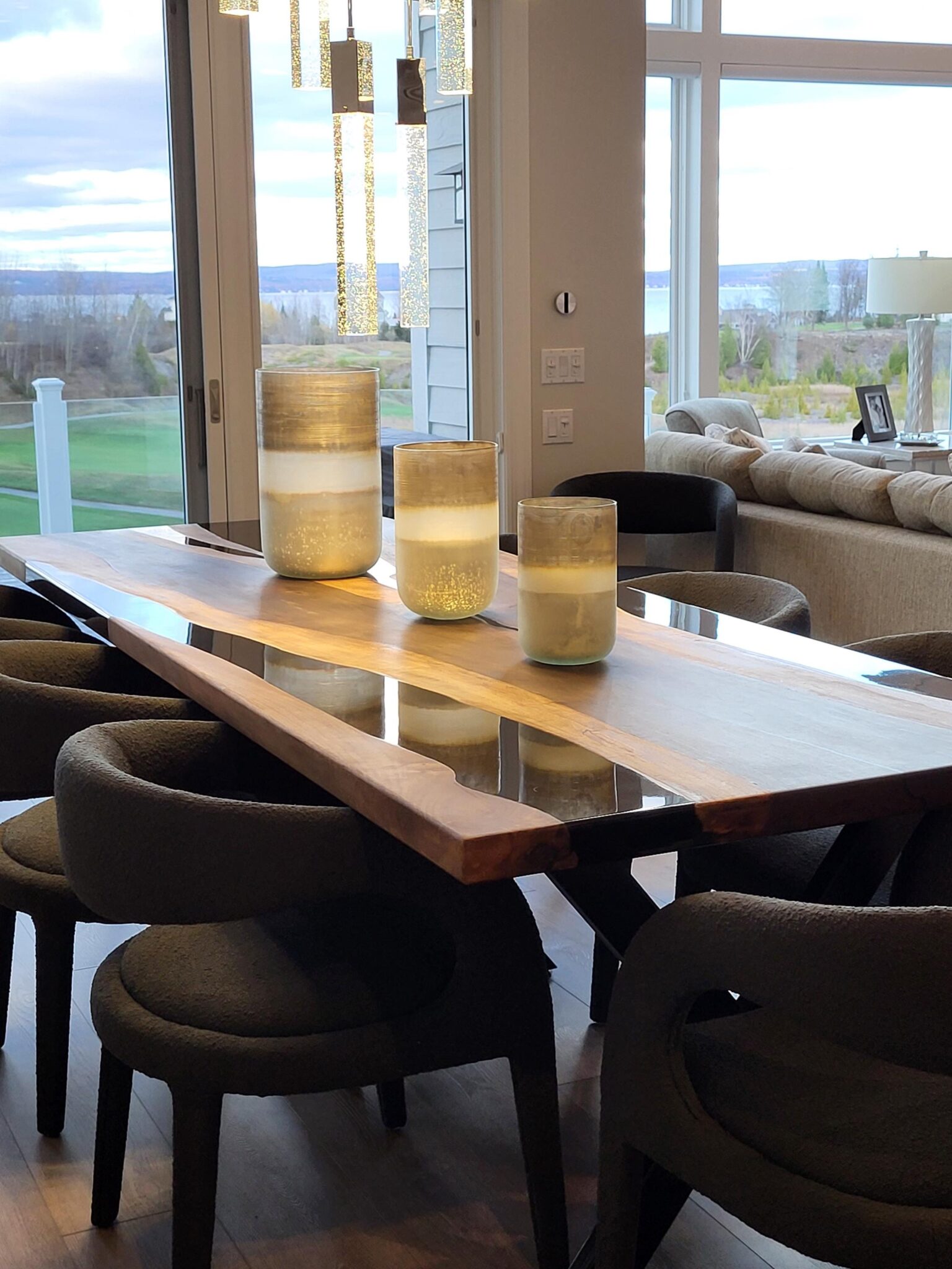 Black Epoxy Dining Table - Image 5