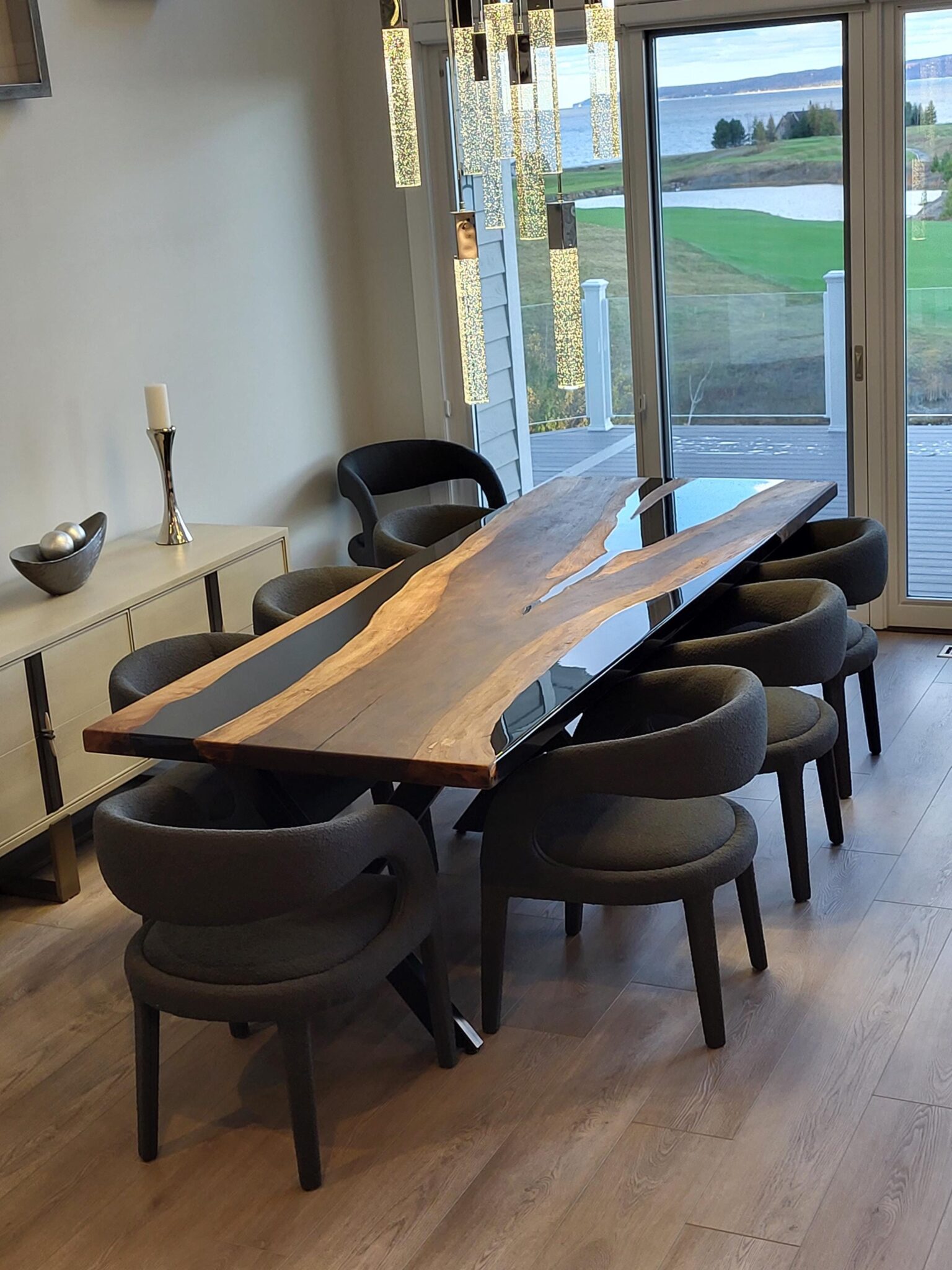 Black Epoxy Dining Table - Image 6