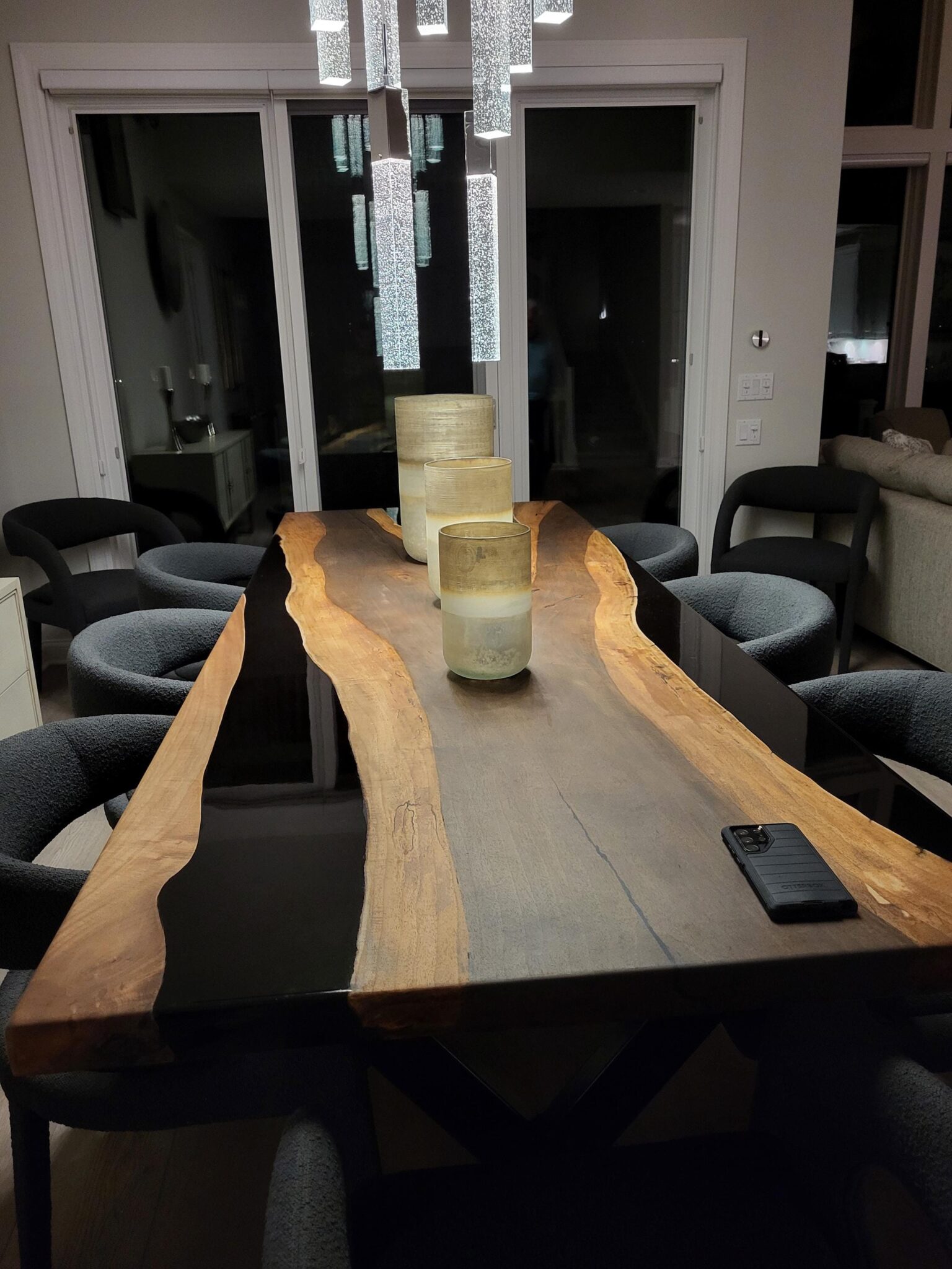 Black Epoxy Dining Table - Image 4