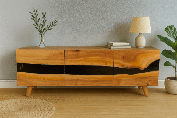 Walnut Wood &  Epoxy Sideboard (Tv Unit)