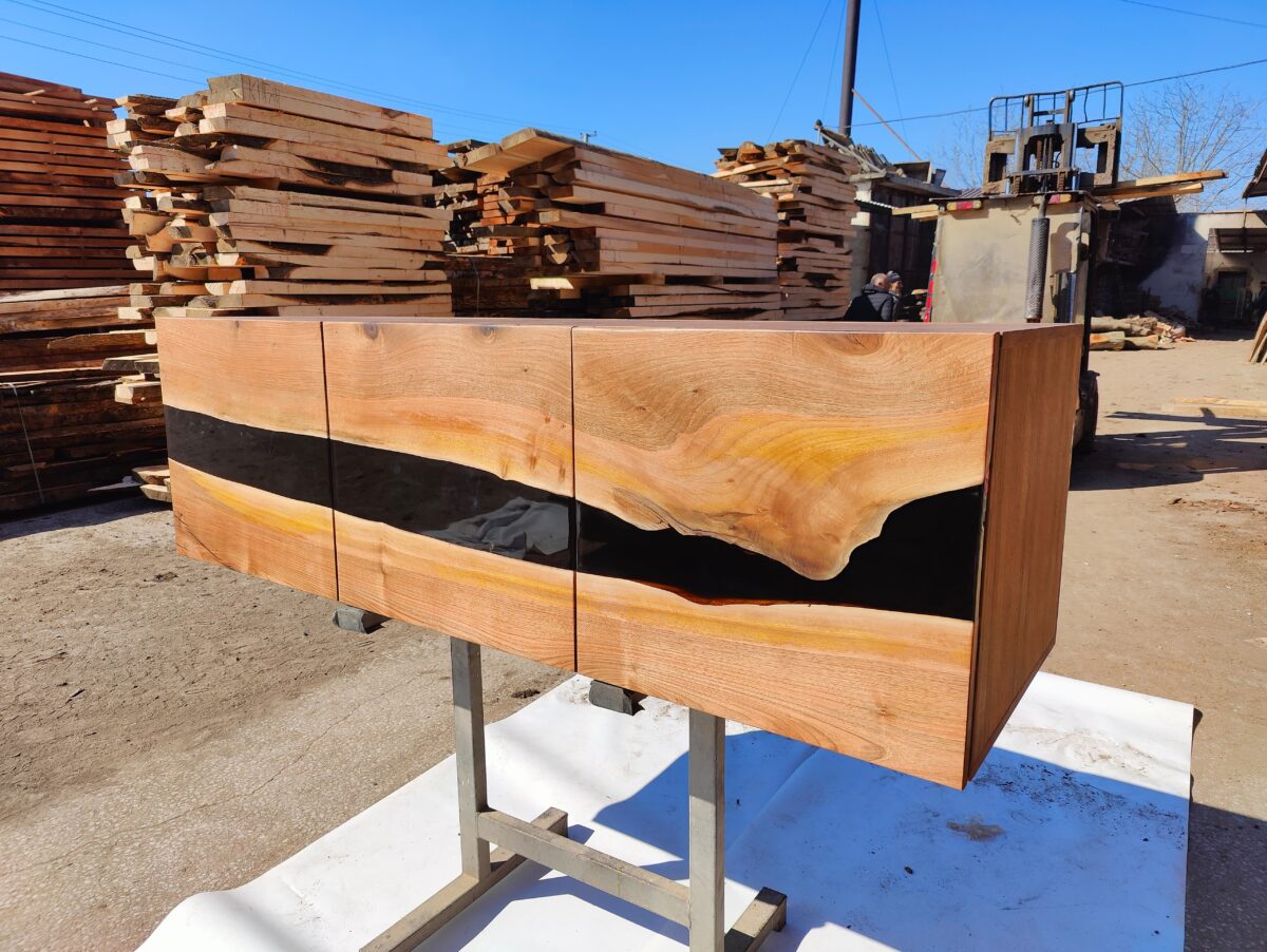 Walnut Wood &  Epoxy Sideboard (Tv Unit) - Image 4