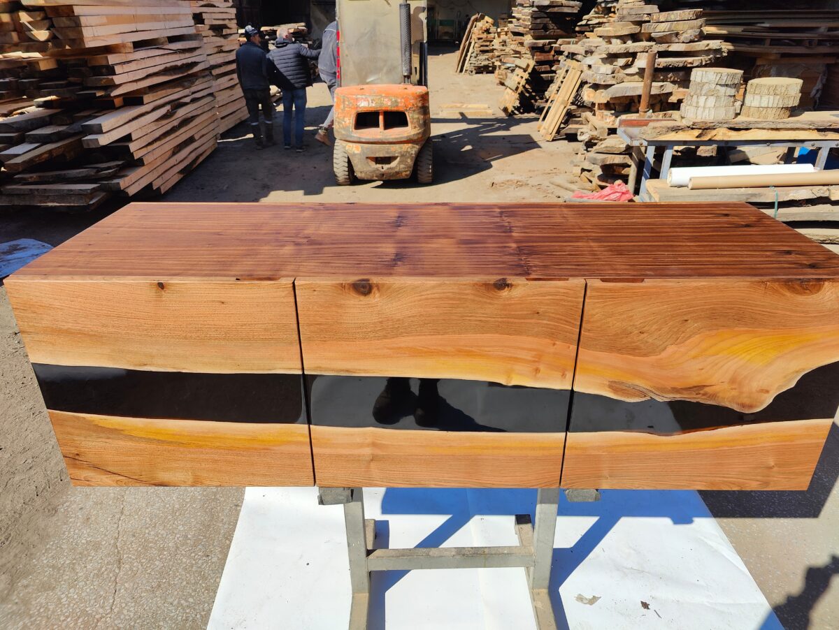 Walnut Wood &  Epoxy Sideboard (Tv Unit) - Image 3
