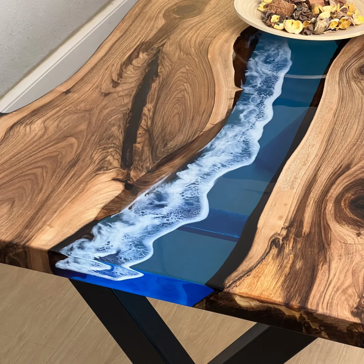 Epoxy Dining Table Ocean Pattern Table - Image 2