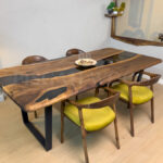 Wooden Epoxy Walnut Dining Table