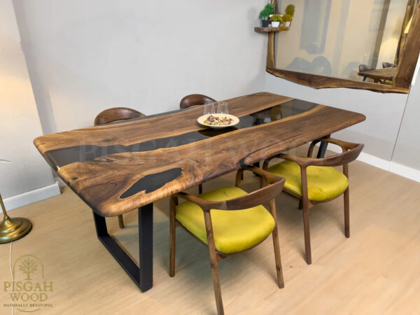 Wooden Epoxy Walnut Dining Table